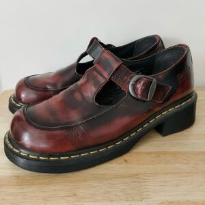 Doc Martens Mary Jane Amber Buckle Strap Shoes Made In England size 10 sz
41
